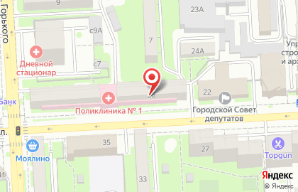 Городская поликлиника Липецкая городская поликлиника №1 на Советской улице на карте