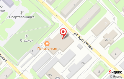 Супермаркет Пятёрочка на улице Курчатова на карте