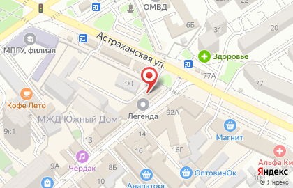Магазин Мясной дворик на Астраханской улице на карте