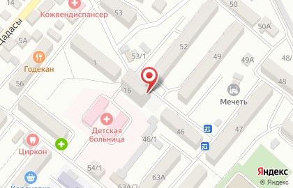 Супермаркет Центральный в Буйнакске на карте