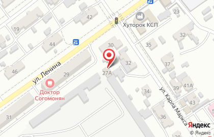 Продуктовый магазин Хуторок на улице Ленина на карте