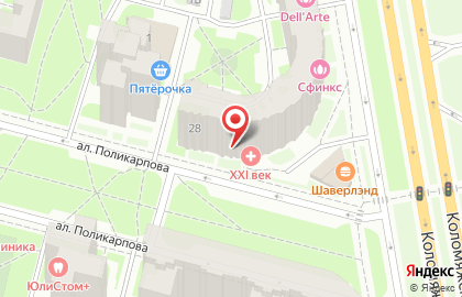 Медицинские центры Reaclinic на Коломяжском проспекте на карте
