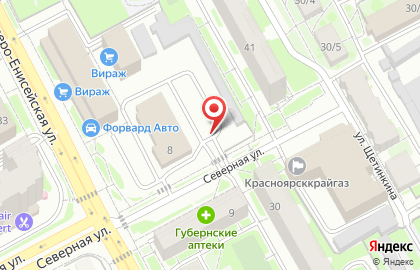 Автостоянка на Северной, 8/1 на карте