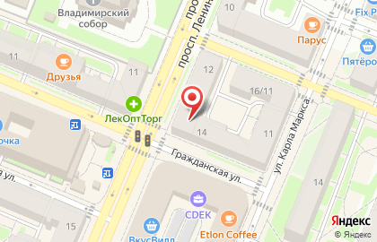 Магазин табачной продукции в Калининском районе на карте
