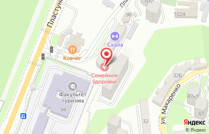 Медицинский центр Семейное здоровье на Пластунской улице на карте