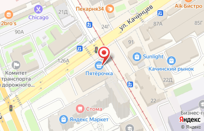 Магазин корейских салатов в Дзержинском районе на карте