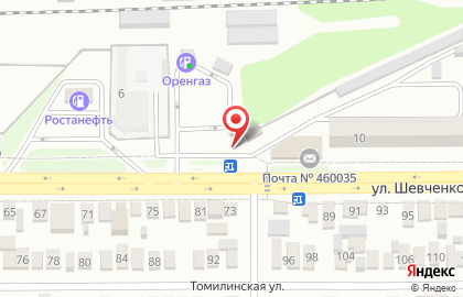 Шиномонтажная мастерская на улице Шевченко на карте