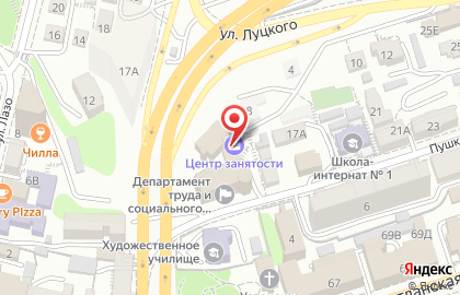 Центр занятости населения г. Владивостока на Пушкинской улице на карте