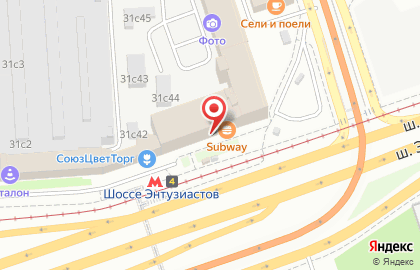 Банк ВТБ на метро Шоссе Энтузиастов на карте