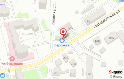Продуктовый магазин Вероника на Интернатской улице на карте