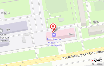 Учебная гостиница Ульянка на проспекте Народного Ополчения на карте