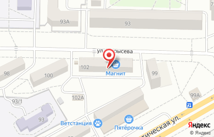 Супермаркет Магнит у дома в Комсомольском районе на карте
