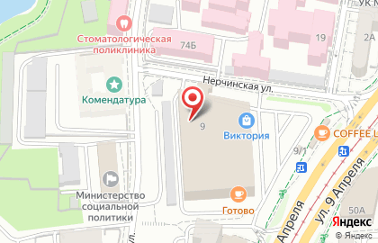 Банкомат Банк Петрокоммерц, филиал в г. Калининграде на улице 9 Апреля на карте