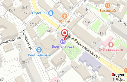 Отель Времена года в Москве на карте