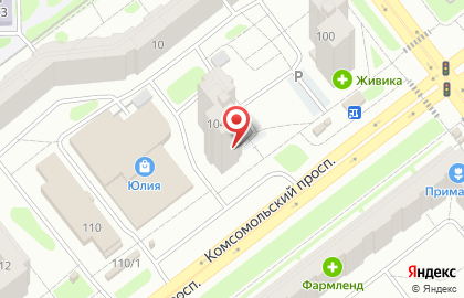 Магазин разливного пива Хмельной бочонок на Комсомольском проспекте на карте
