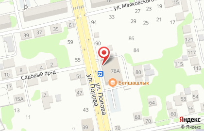 Служба доставки CROCO Pizza & Roll на улице Попова на карте