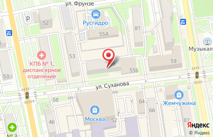 Компания по продаже слуховых аппаратов и медтехники АудиоСлух на улице Суханова на карте