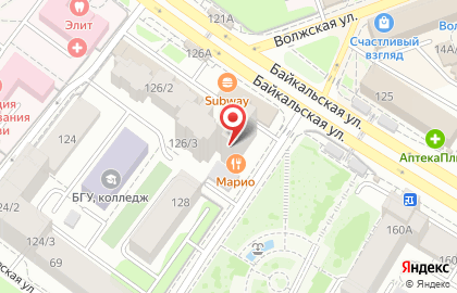 Магазин канцелярских товаров Линер на ​Байкальской на карте