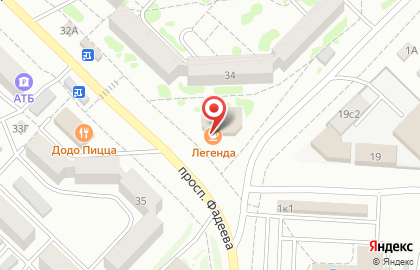 Кафе Легенда в Черновском районе на карте