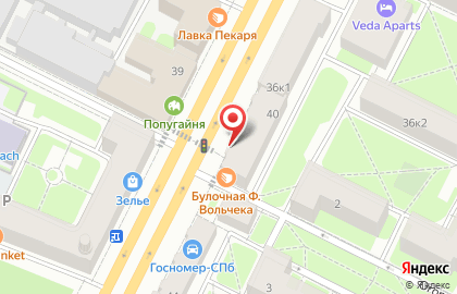 Магазин мясной продукции на проспекте Стачек на карте
