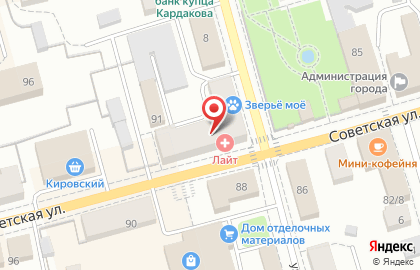 Центр диагностики и лечения Лайт на Советской улице на карте