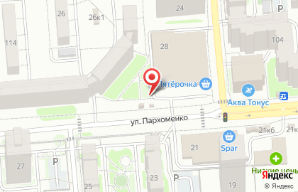 Киоск по продаже печатной продукции на улице Пархоменко 112 на карте