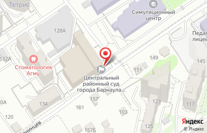 Железнодорожный районный суд г. Барнаула на карте