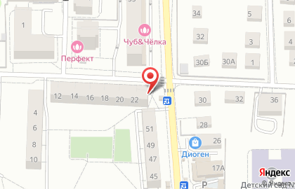 Продовольственный магазин в Центральном районе на карте