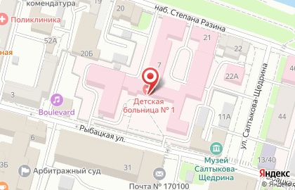Детская городская клиническая больница №1 на Рыбацкой улице на карте