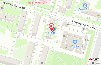 Стоматологический кабинет на Комсомольской улице в Воскресенске на карте