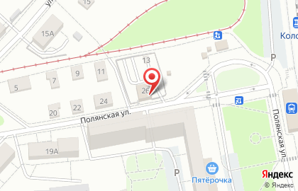Шиномонтажная мастерская на Полянской улице на карте