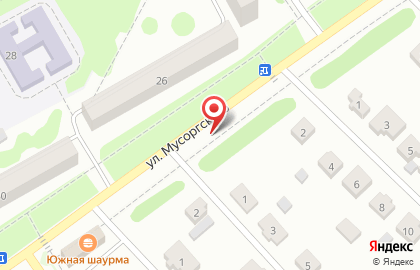 Рубин, ДЮСШ на улице Мусоргского на карте