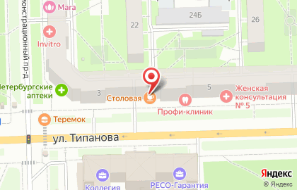 Столовая в Санкт-Петербурге на карте