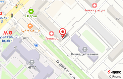 Авиакасса Толмачёво на Геодезической улице на карте