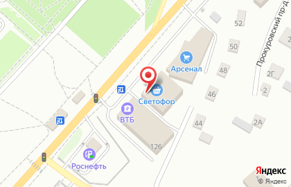 Zoom на Московском шоссе на карте