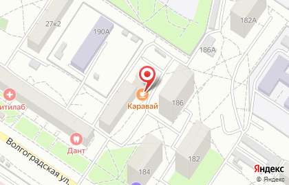 Кафе Каравай на Волгоградской улице на карте