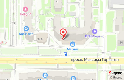 Овощная лавка на проспекте Максима Горького на карте