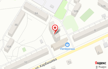 Кафе Карамель на улице Карбышева на карте