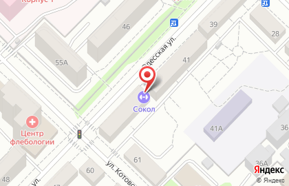 Сокол на Одесской улице на карте