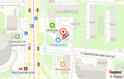 Супермаркет Пятёрочка на Симферопольском бульваре, 37 к 2 на карте