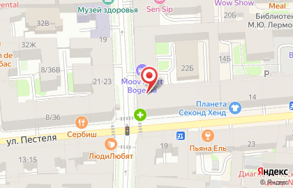 Магазин товаров для шитья на ул. Пестеля, 12 на карте