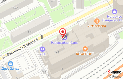 Банкомат Райффайзенбанк на метро Багратионовская на карте