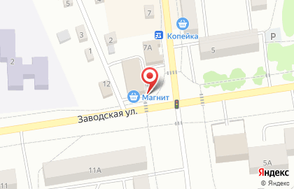 Супермаркет Магнит на Заводской улице в Заводоуковске на карте