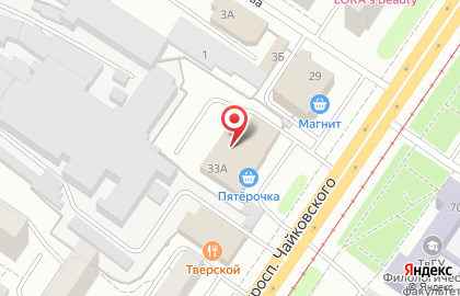 Сеть супермаркетов Пятёрочка на проспекте Чайковского на карте