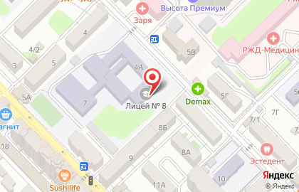 Лицей №8 в Советском районе на карте