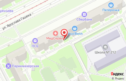 Автошкола Ягуар на улице Ярослава Гашека на карте