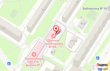 Детская городская поликлиника №99 на Лосевской улице на карте