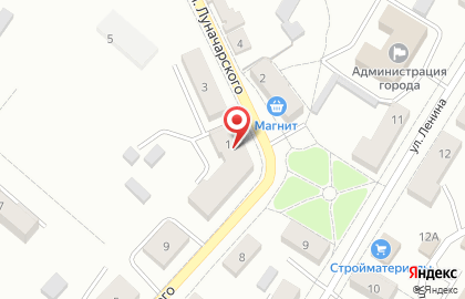 Магазин Радуга на улице Луначарского на карте