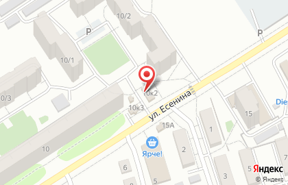 Продуктовый магазин на ул. Есенина, 10 к2 на карте
