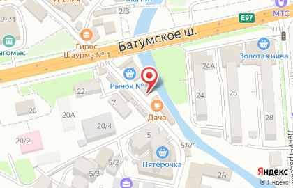 Кафе Дача в Лазаревском районе на карте